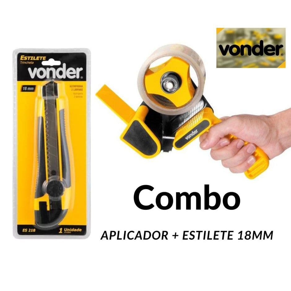 Kit aplicador de fita manual + Estilete 18mm Vonder