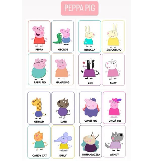 Cards Peppa pig-turma peppa pig