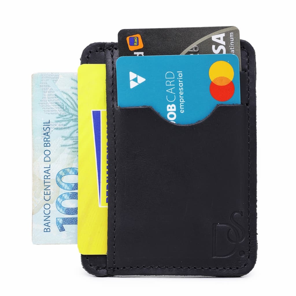 PORTA CARTÃO PEQUENO MODELO SLIM COMPACTA COURO LEGITIMO MODERNA LINDA