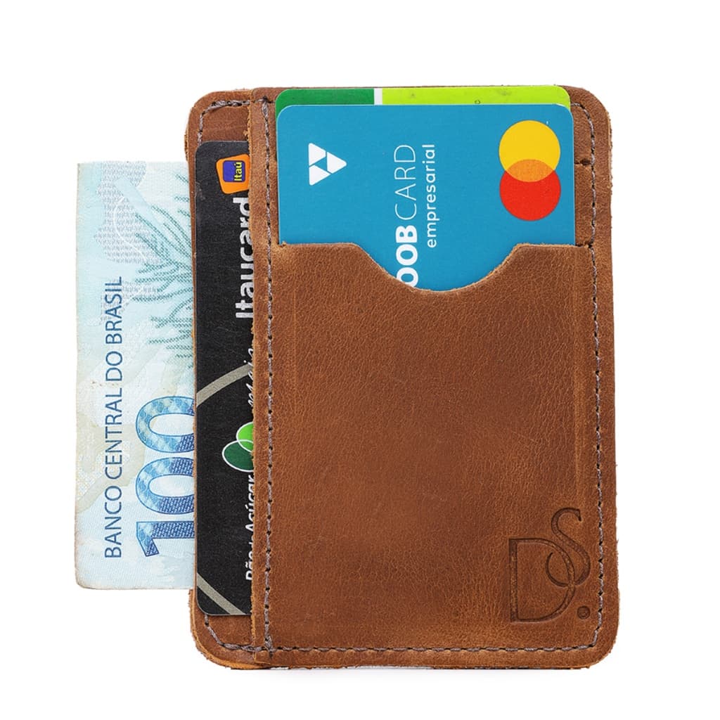 KIT 25 UNIDADES PORTA CARTÃO PEQUENO MODELO SLIM EM COURO LEGITIMO MODERNA LINDA