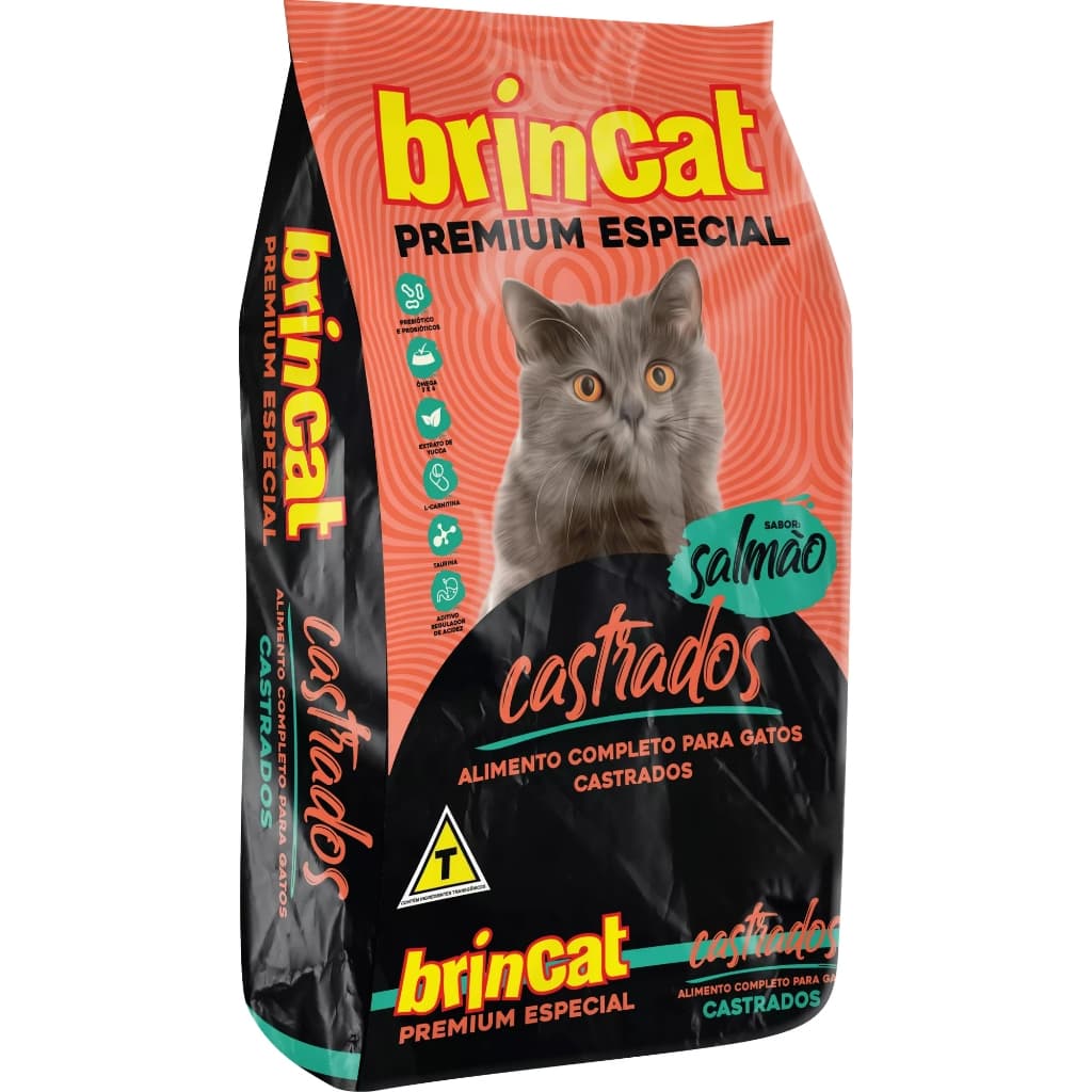 Ração para Gatos Castrados 2kg Salmão Brincat