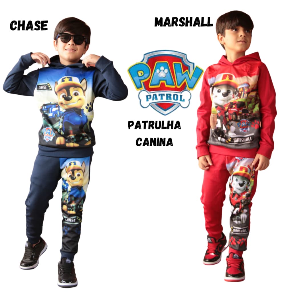 Conjunto moletom infantil menino patrula canina