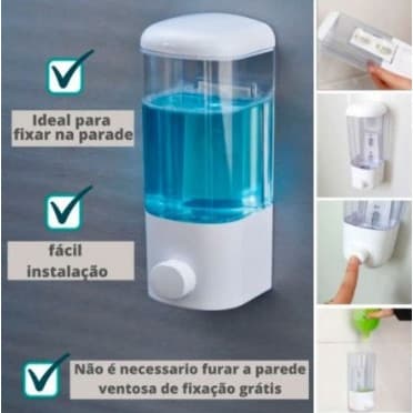 Suporte Sabonete Líquido Saboneteira Álcool Gel De Parede
