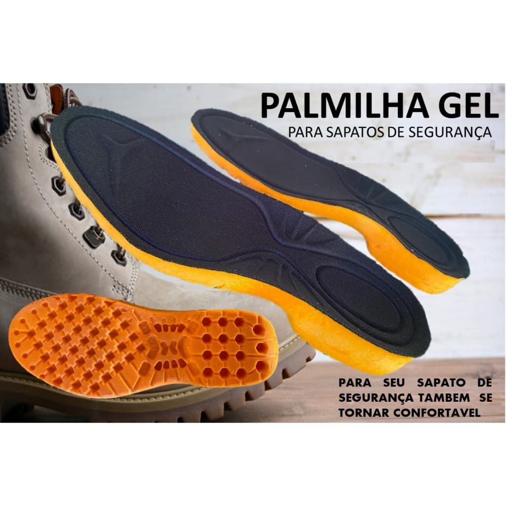 PALMILHA EM GEL PU ORTOPÉDICA, ALÍVIO DAS DORES, USO EM SAPATOS DE SEGURANÇA, BOTAS E TÊNIS C