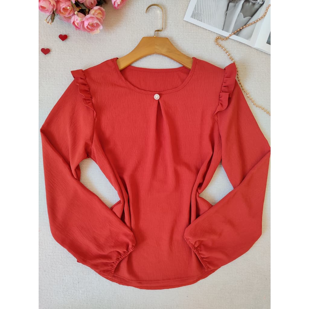 L.L. MODAS FEMININA   blusa feminina manga longa tecido duna