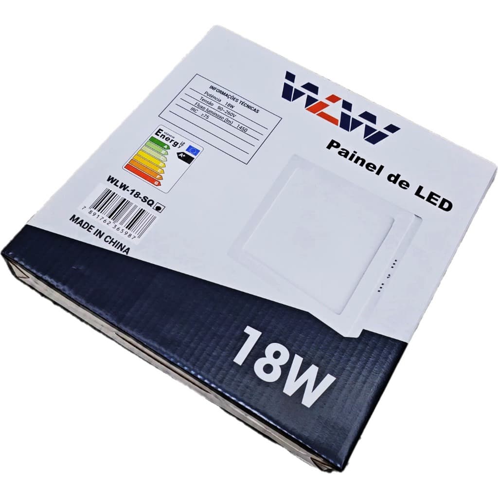 Painel plafon led 18w sobrepor quadrado 20x20 cm Bivolt Branco Frio