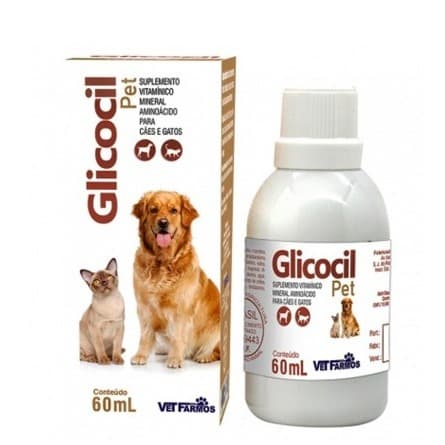 Glicocil Pet suplemento  vitamínico 60ml Vet Farmos IDEAL P/ FRAQUEZA E FALTA DE APETITE