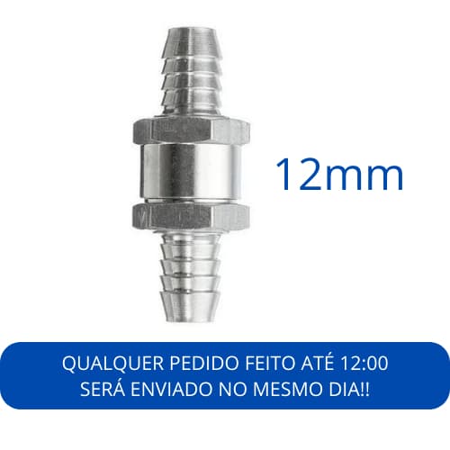 Valvula Retencao Anti Retorno Para Combustivel Agua Ar 12mm
