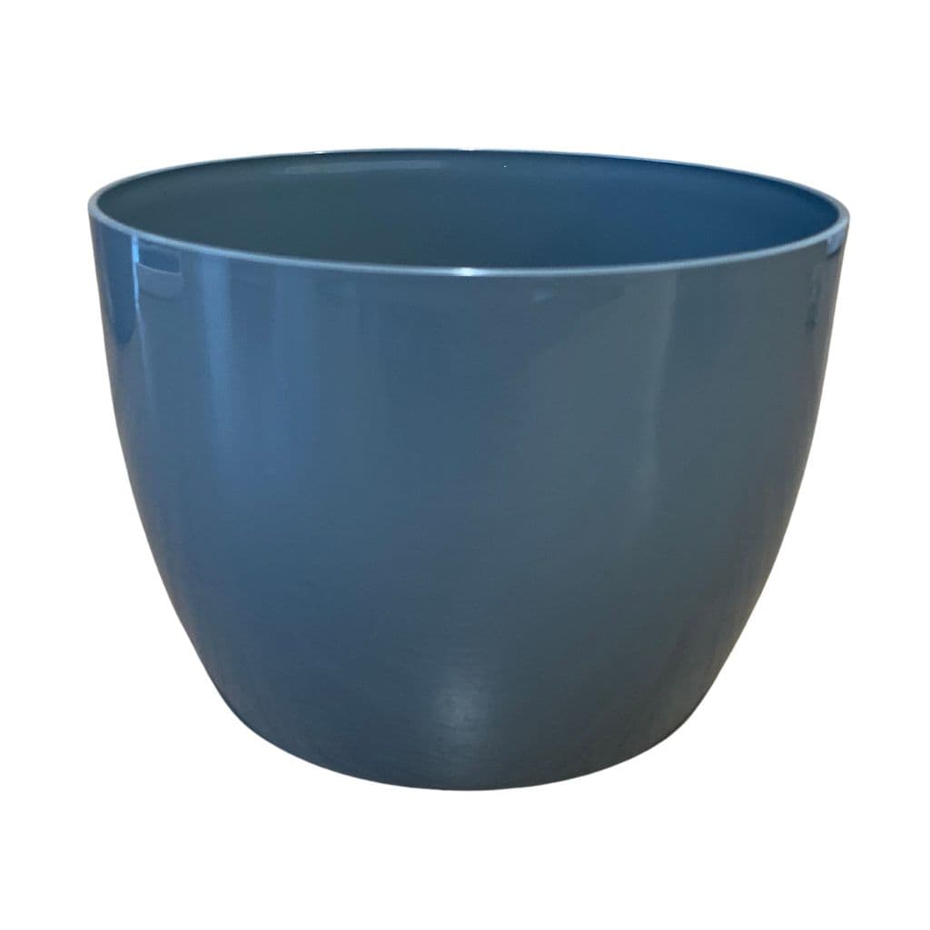 Vaso Cachepo para Plantas Liso Plástico G 15,9x12,1cm Cinza Decorativo