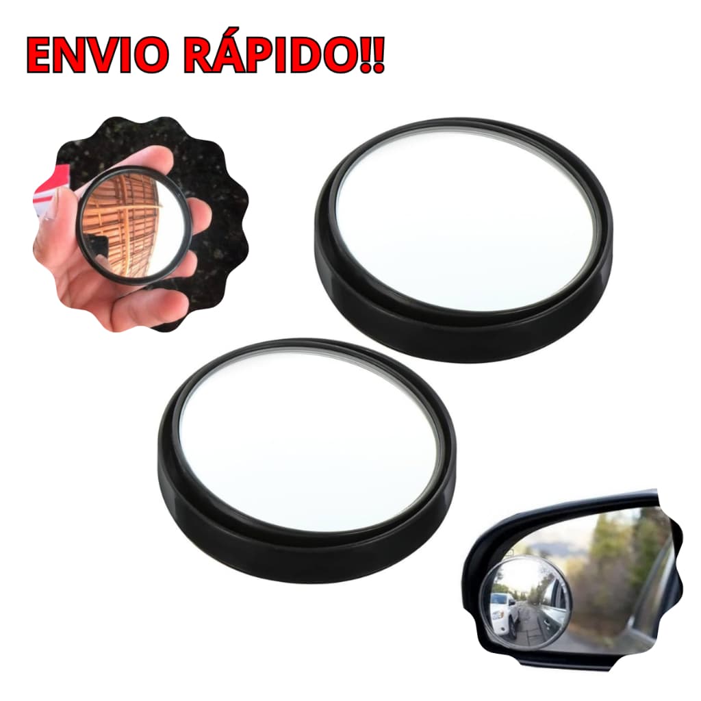 Par Espelho Retrovisor Convexo Auxiliar Vidro 5cm Carro Moto Universal Segurança Espelinho