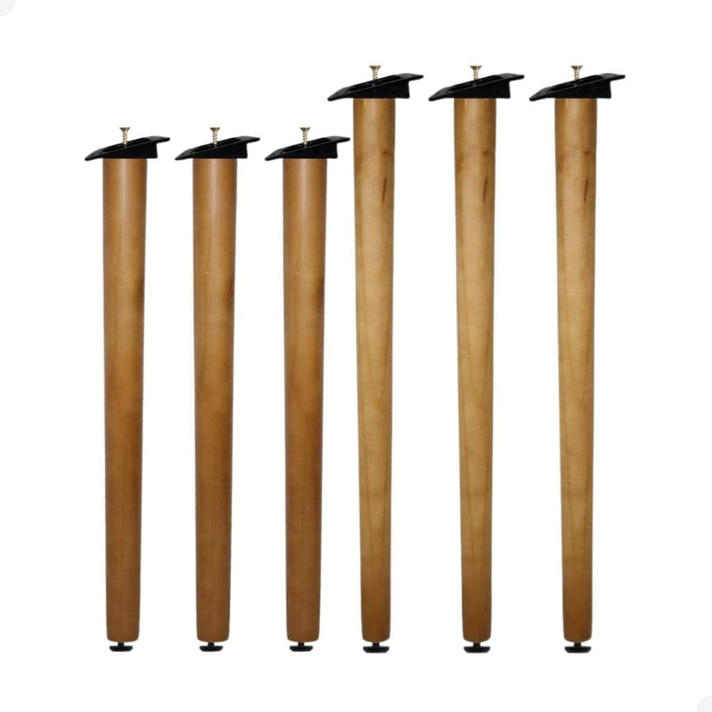 Conjunto 6 Pés Palitos De  3 de 45 cm e 3 de 55 cm Retro Para Móveis E Chapinha