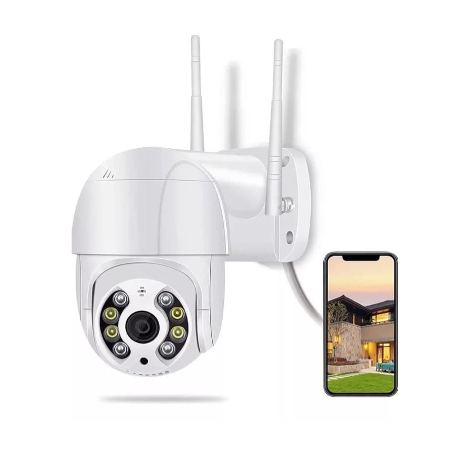 Câmera IP Wifi Inteligente Externa Prova D'água Infravermelho HD 1080P Branca