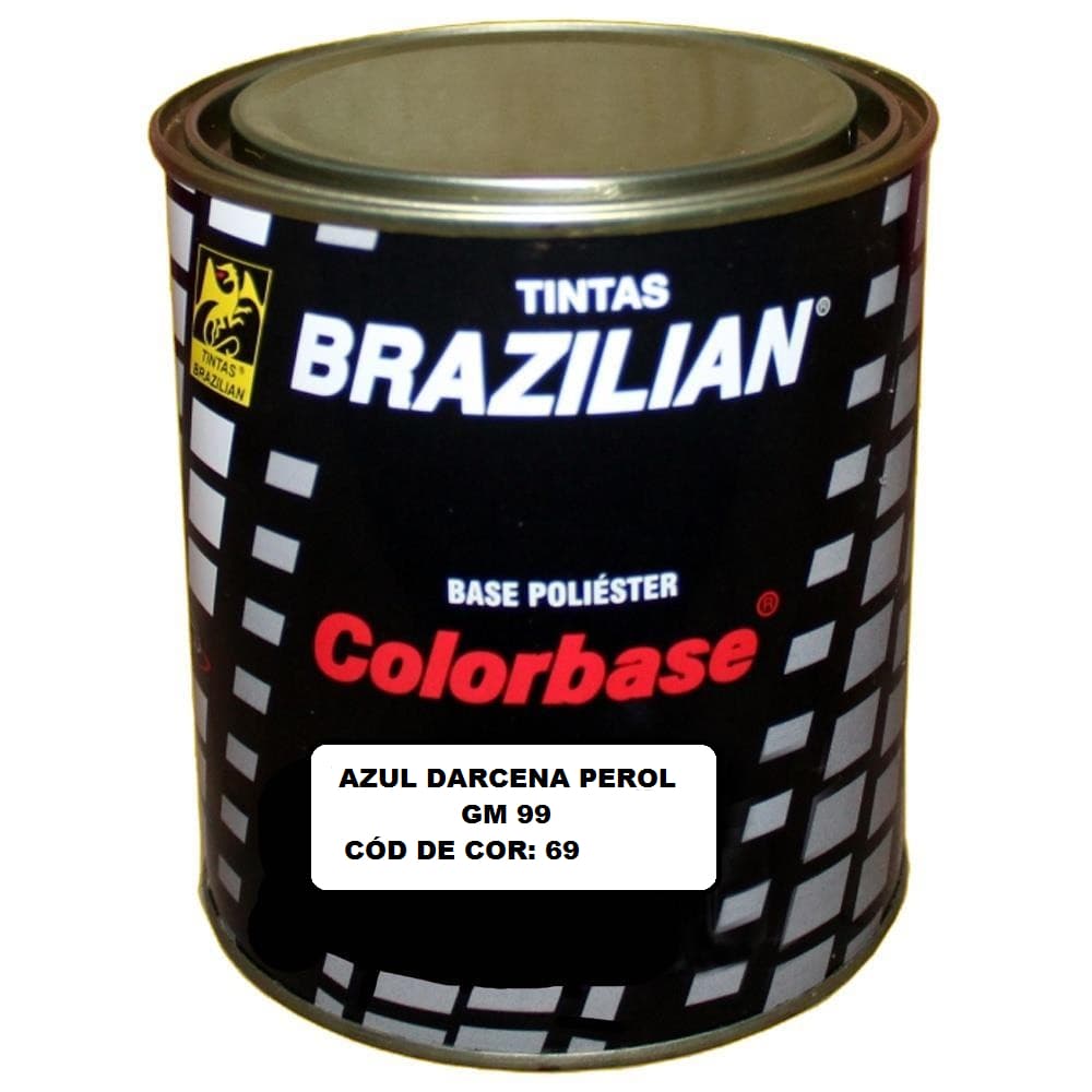 Tinta automotiva poliéster Azul darcena GM 99 Brazilian 900ml