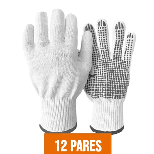 12x Luvas de Proteção Plastcor Pigmentada Tatex Branca Tam Único - Valor Promocional