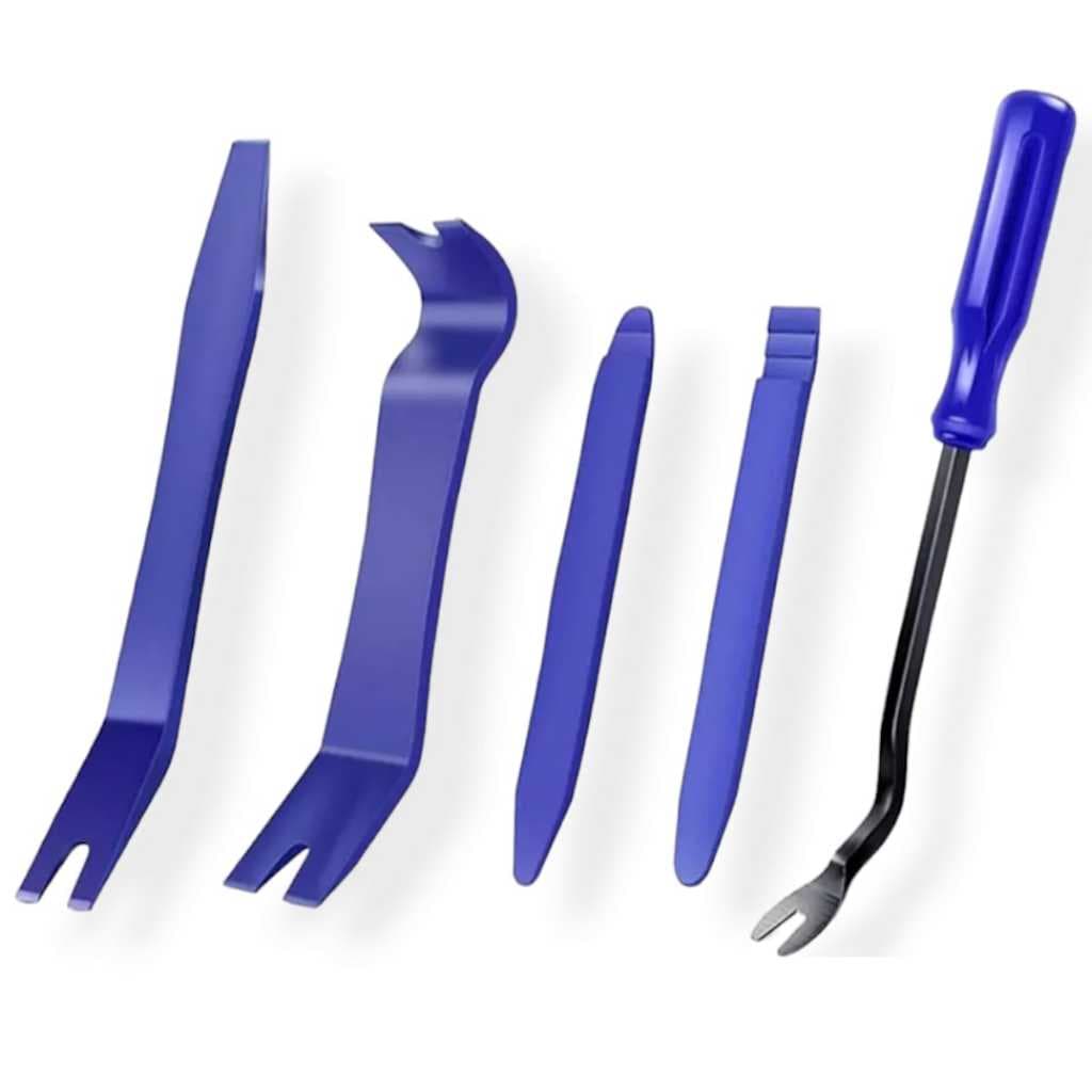 Kit 5 Espátulas Plástico Desmonta Painel Moldura Rádio Carro