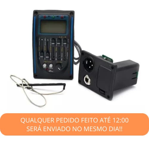 Captador Lc5 Pre Amp Equalizador P/ Violão Com Afinador Lc-5