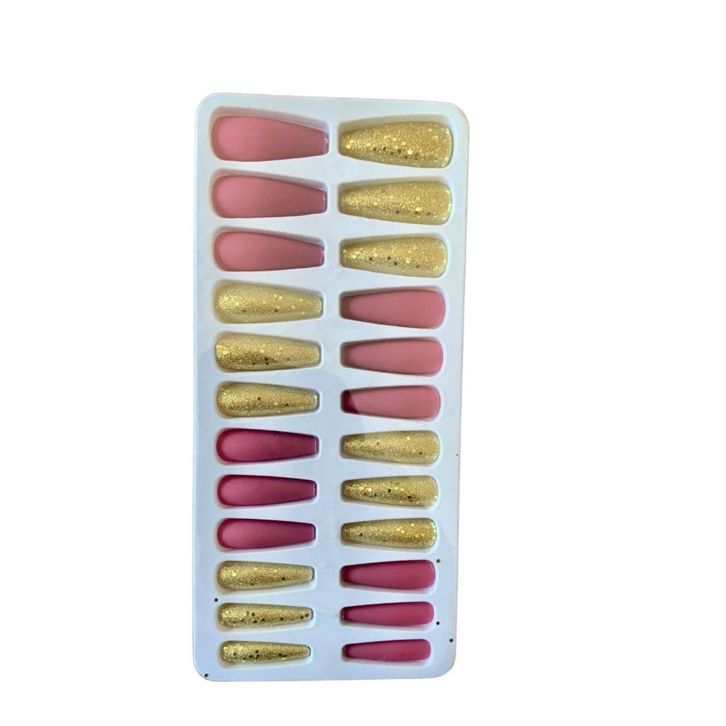 24 Unhas Postiças Médias Autocolantes Diversas Cores M&C