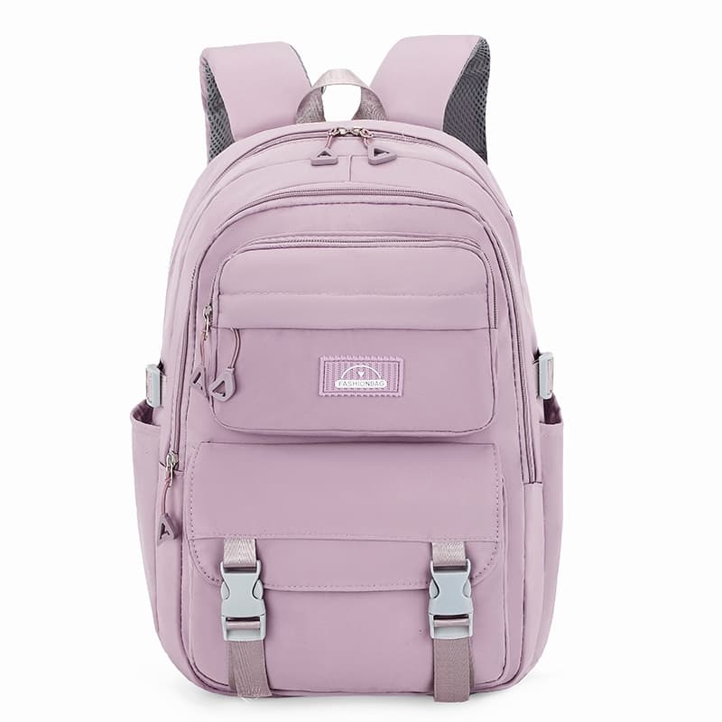 Mochila Feminina escola de nylon Impermeável com bolsa anti-furto na verso 6017