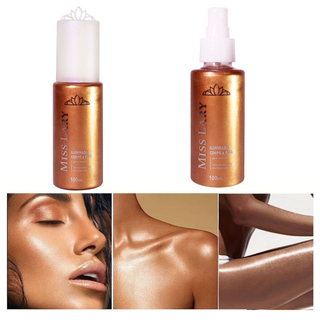 Spray Iluminador Corpo e Rosto - Miss Lary