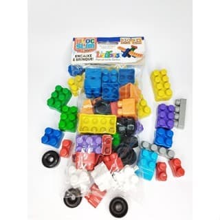Bloco De Montar 30 Peças Rodinha Brinquedo Didático Educativo