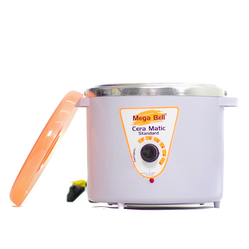 Panela Termocera para depilação Standard 700g Bivolt Sem Refil Branca Com Laranja (7174 MB)