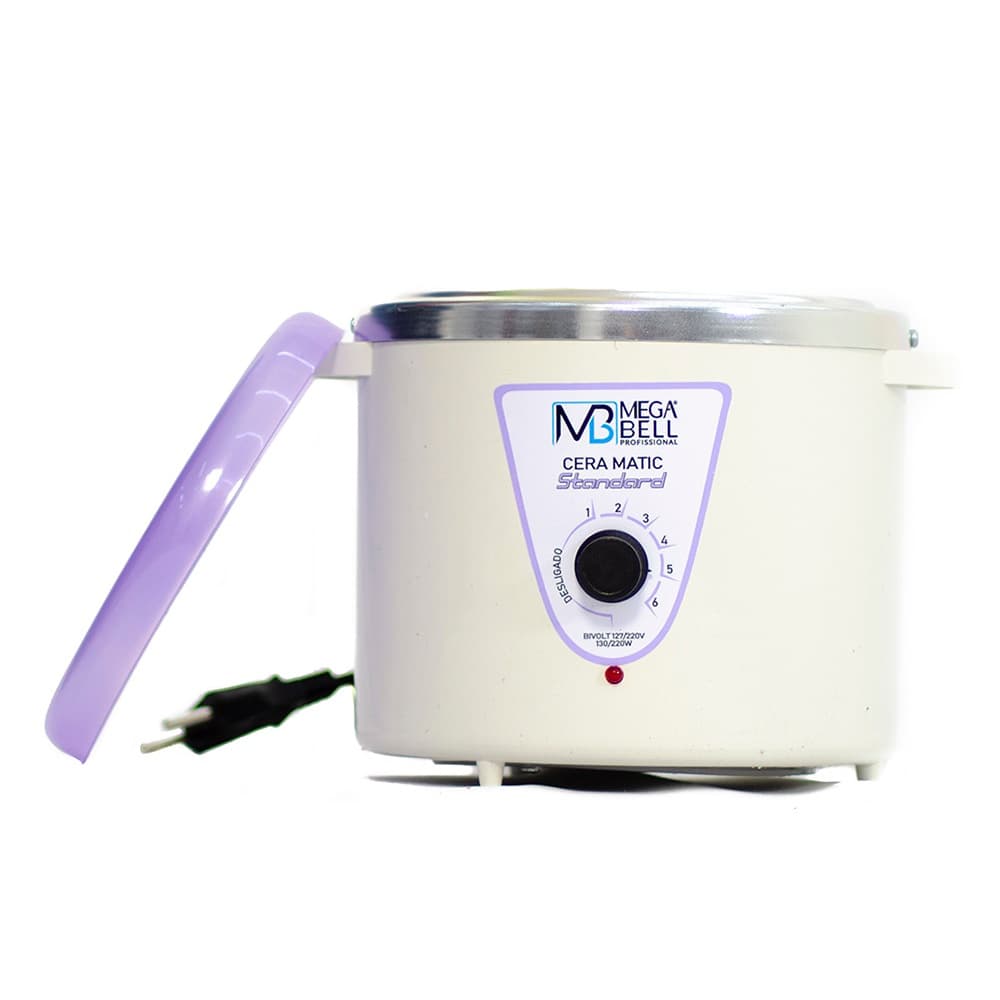 Panela Termocera para depilação Standard 700g Bivolt Sem Refil Branca Com Lilás (7175 MB)