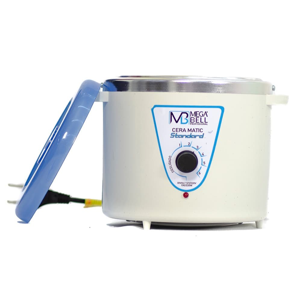 Panela Termocera para depilação Standard 700g Bivolt Sem Refil Branca Com Azul (7120 MB)