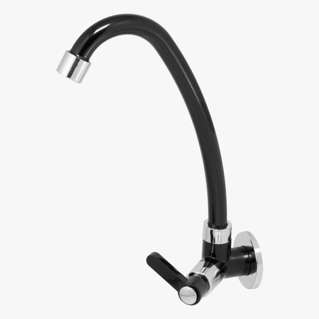 TORNEIRA DE COZINHA PAREDE ABS PRETA BICA MÓVEL 1167 C-63.