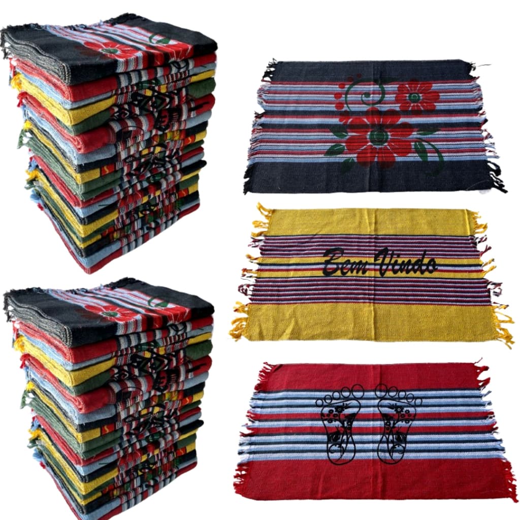 Kit 05 Tapete de Banheiro Toalha de Piso Listrado Estampado Promoção Revenda Casa Nova