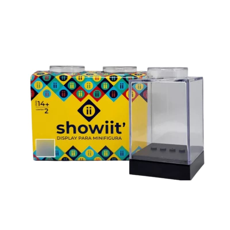 PAR DE DISPLAY PARA MINIFIGURA LEGO BLOCO DE MONTAR ACRILICO EXPOSITOR SHOWIIT