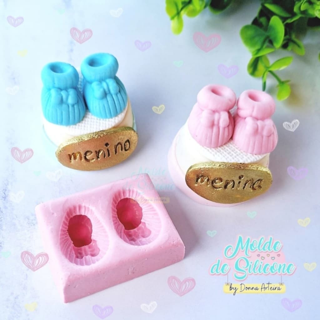 Molde de Silicone Sapatinhos de Bebê cód 64