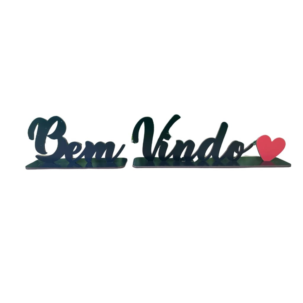 Palavras De Mesa Bem Vindo Com Base Em Mdf Preto Ou Branco Brilhante Decoração