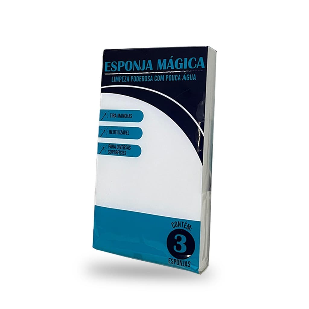 Kit Com 3 Esponja Magicas Eficiência E Praticidade Limpa Qualquer Superfície