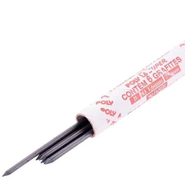 Kit com 3 Tubos de Grafite 1.6 Hb c/6 unidades Faber Castell