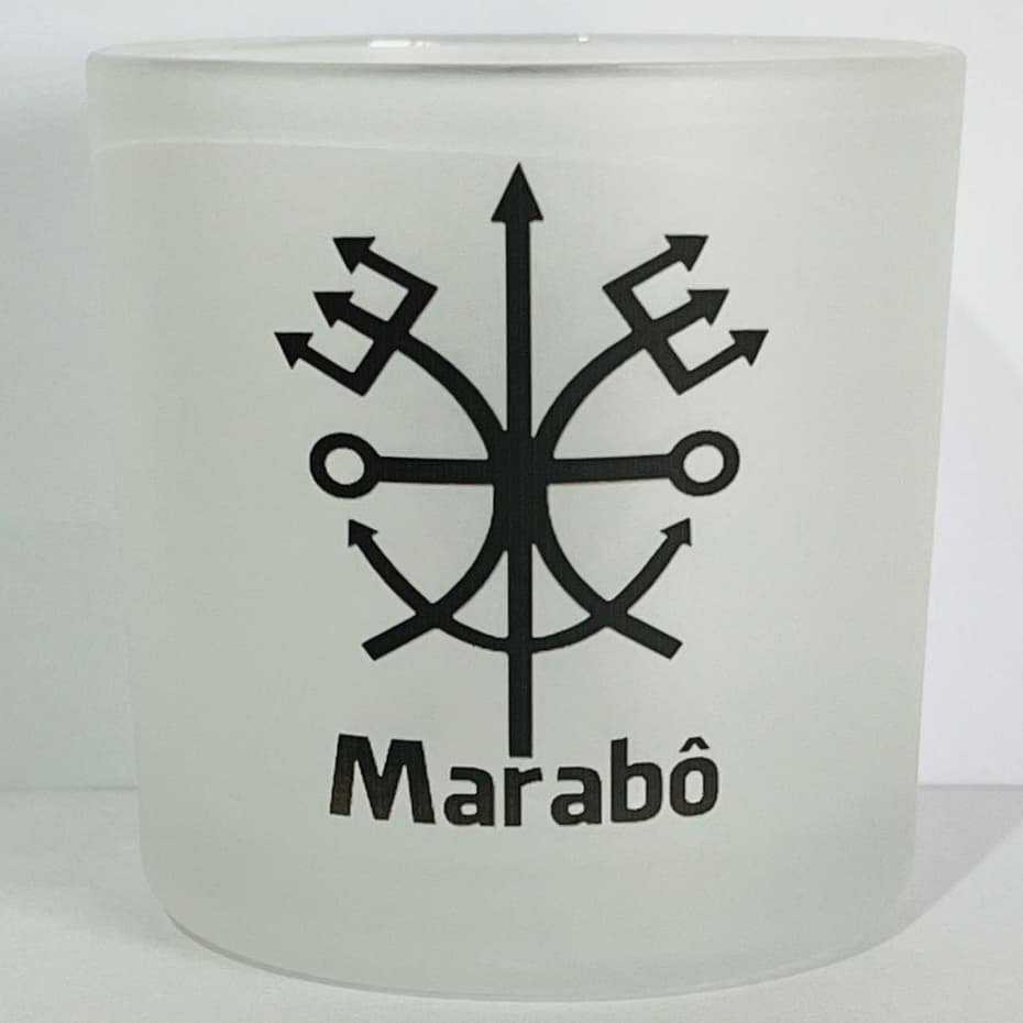 COPO DE BEBIDAS E WISKY EXU MARABÔ UMBANDA KIMBANDA E CANDOMBLE 260ML VIDRO