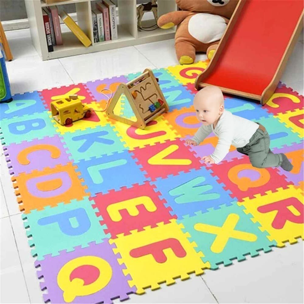 Tapete emborrachado EVA divertido letras numeros encaixe atividades brinquedoteca 30x30cm 10mm 10pc