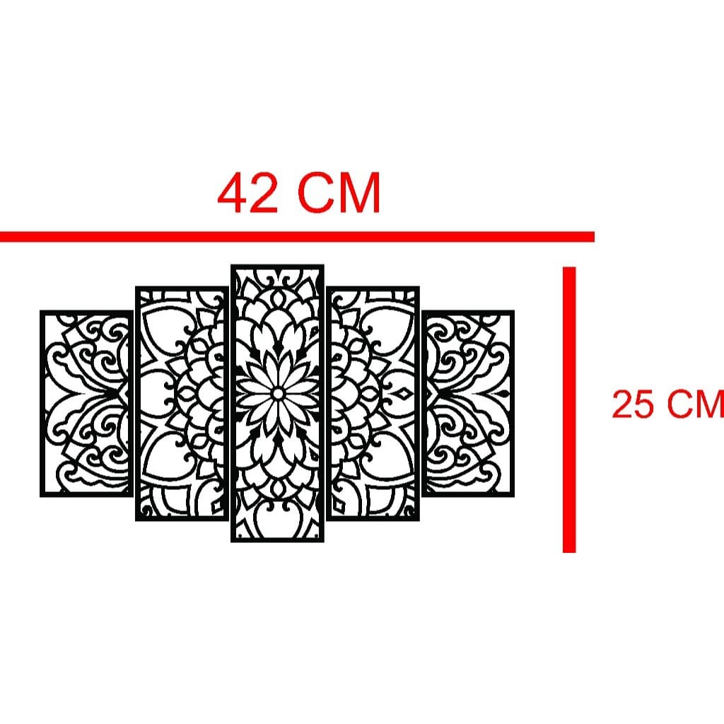 Quadro mandala 5 peças