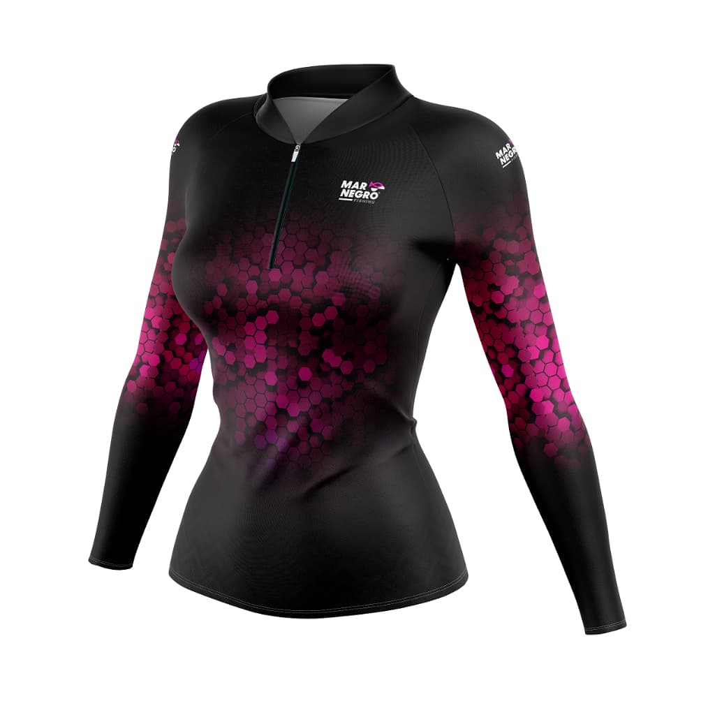 Camiseta feminina de pesca com proteção solar 50+uv luva pescaria roupa blusa manga