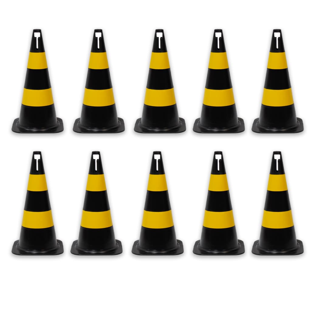 10 Cones Sinalização Segurança Pvc 50cm