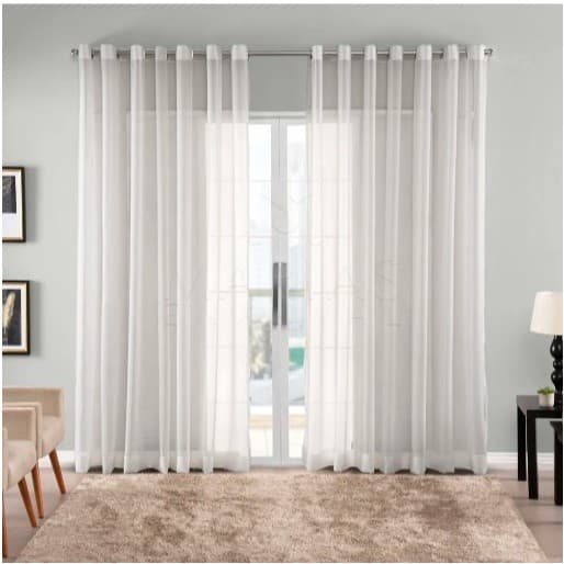 Cortina Gaze De Linho 2,80m X 1,70m Sem Forro Para Janela Quarto E Sala