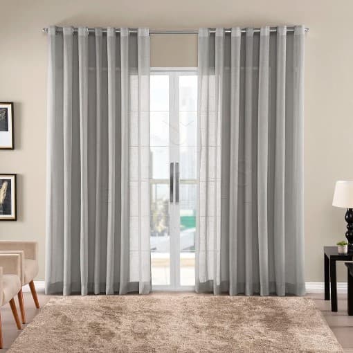 Cortina Gaze De Linho 3,00m X 2,70m Sem Forro Para Janela Quarto E Sala