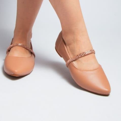 Sapato Sapatilha Detalhes Bordada Brilho Fivela Pedraria Amarrar Bailarina Mary Jane Moda Tendencia