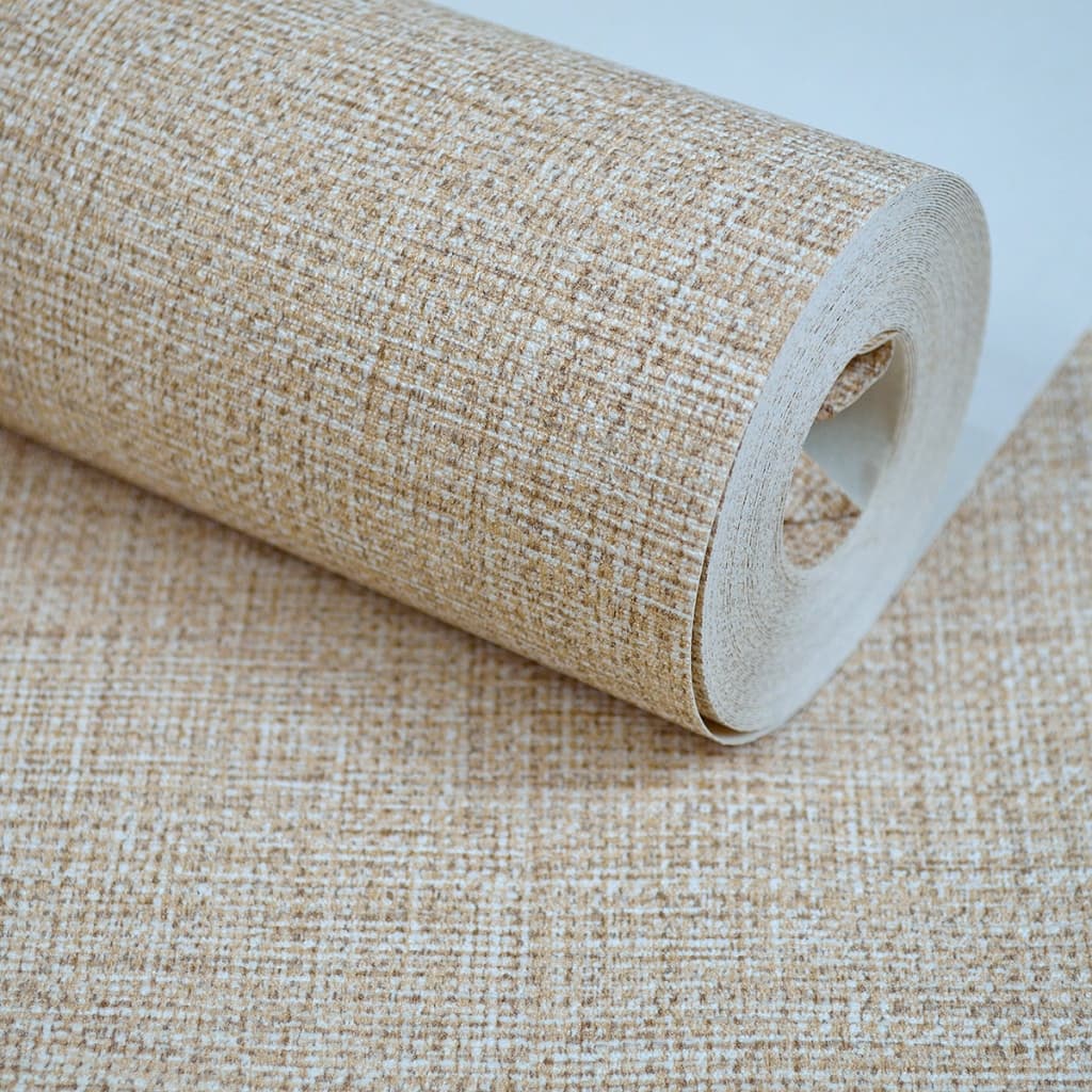 Papel de Parede Importado Textura Alto Relevo Linho Tons de Bege - Rolo 10 metros x 53cm de largura - Cola Inclusa