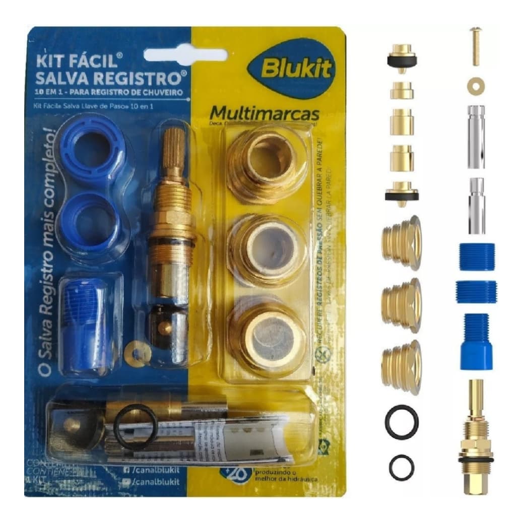 Kit Salva Registro De Chuveiro Fácil 10 em 1 Blukit