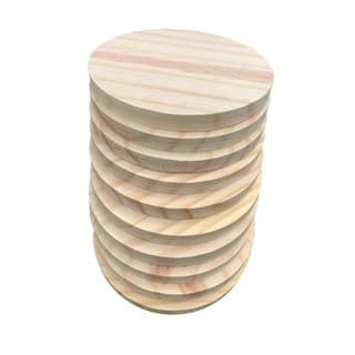 10 Peças Placa 14cm Tábua Redonda Disco Madeira Pinus