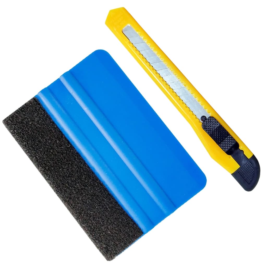 Kit Estilete Profissional E Espátula Com Feltro Para Aplicar Adesivo Vinil Plotagem Adesivagem