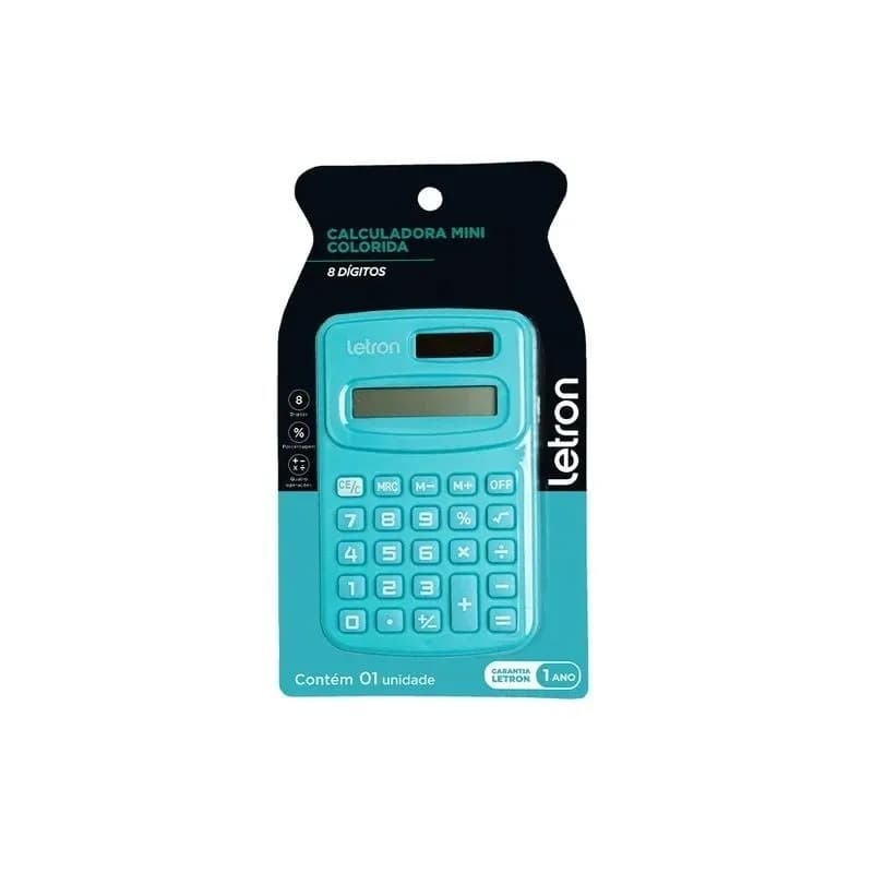 Calculadora 8 Dígitos Colorida Azul
