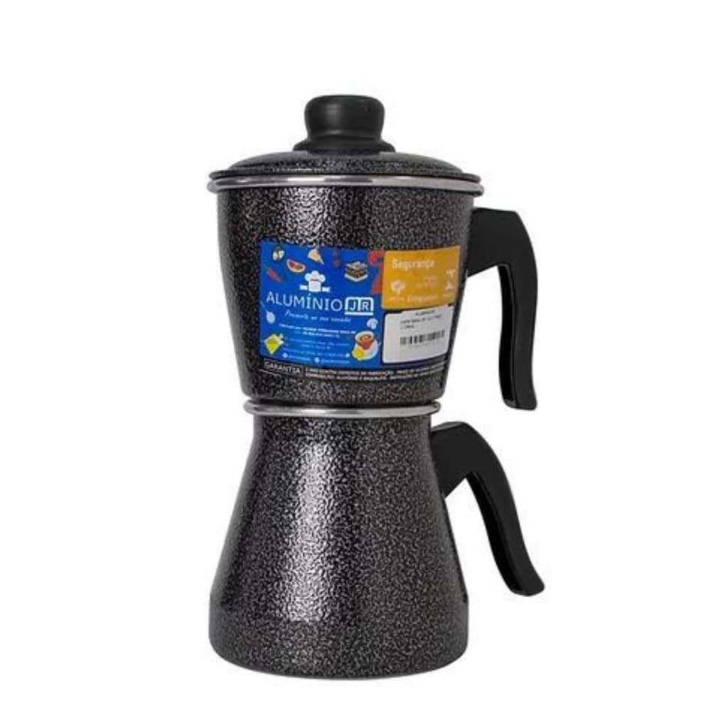 Cafeteira Para Fogão Econômica Craquelada Polida 900ml Em Alumínio Grosso com Borracha de Segurança