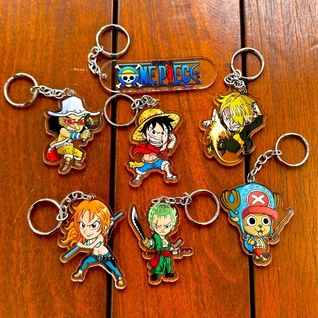 Chaveiros Anime One Piece Luffy Zoro Nami Usopp Sanji Chopper Personagens Colecionáveis Acessórios