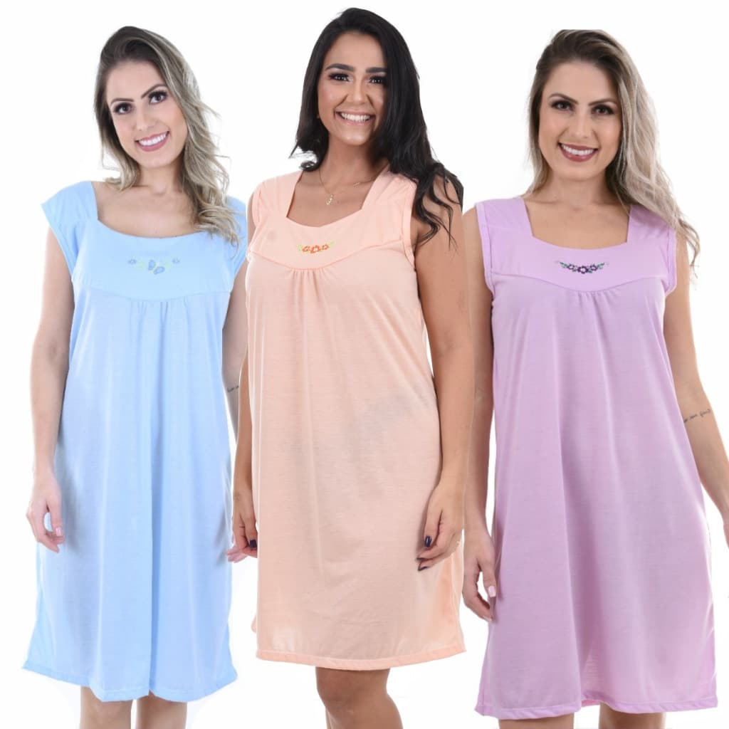 Camisola Feminina Regata Lisa De Malha Super Confortável Senhora Idosa Elegante
